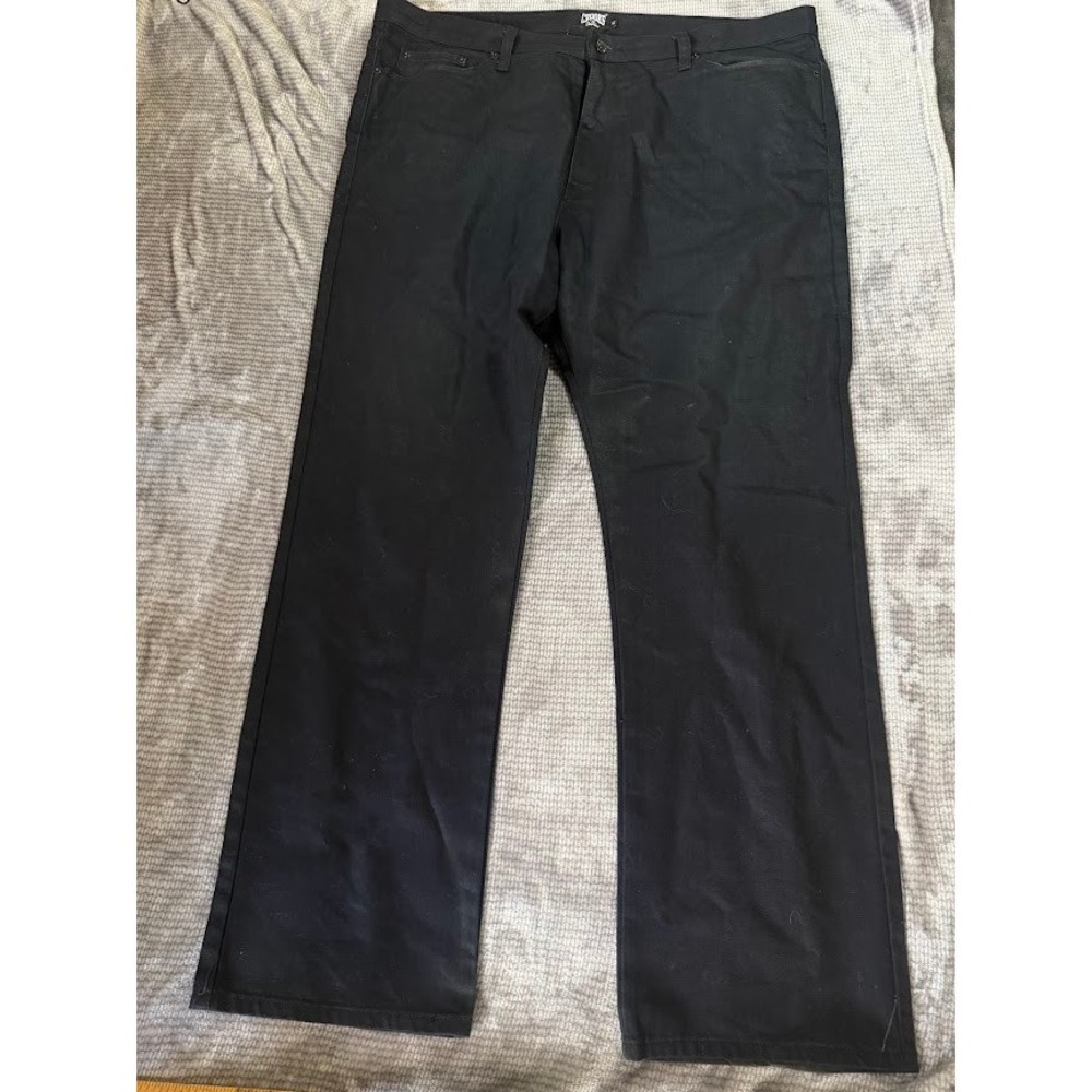 Crooks & Castles Mens Black Chino Pants Straight Leg Twill Trousers‎ Size 44x33